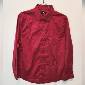 New Red Men's Dresss Shirt  Cotton Button Down Collared‎ Casual Shirt Size 17.5